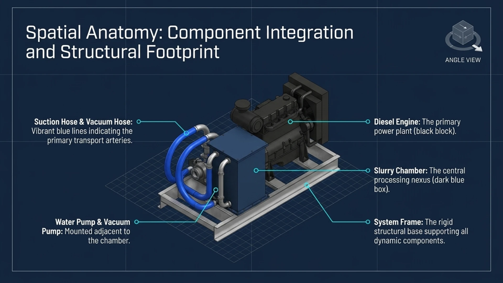 Spatial anatomy: component integration and structural footprint of the slurry system